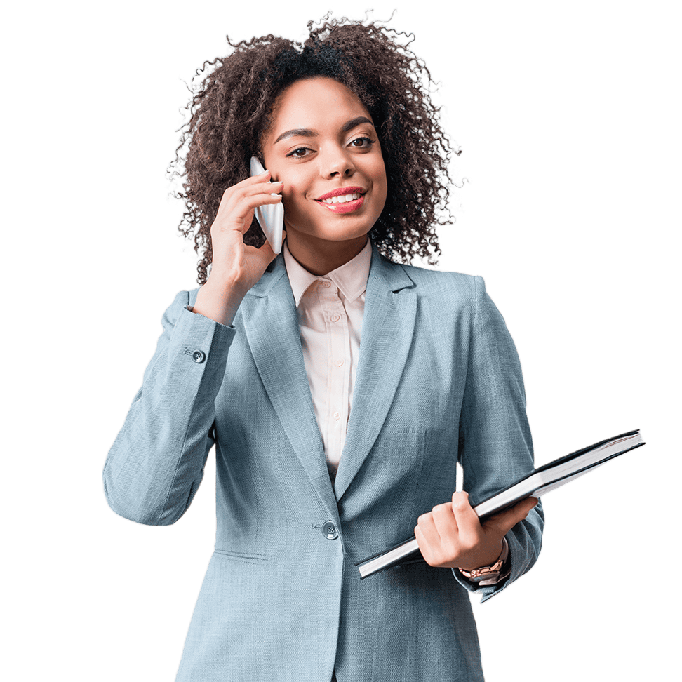 Agent talking on the phone